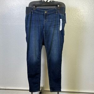 Isabel Maternity Skinny Enturbado Super Stretch Jeans Expandable Side Panels 1O